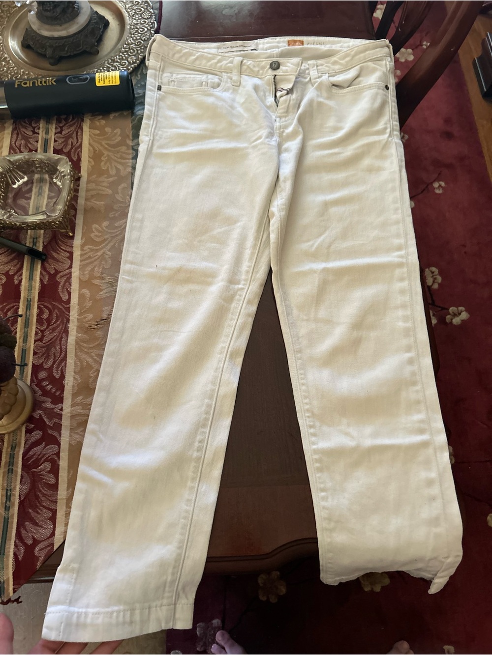 Pilcro White Straight-Leg Jeans